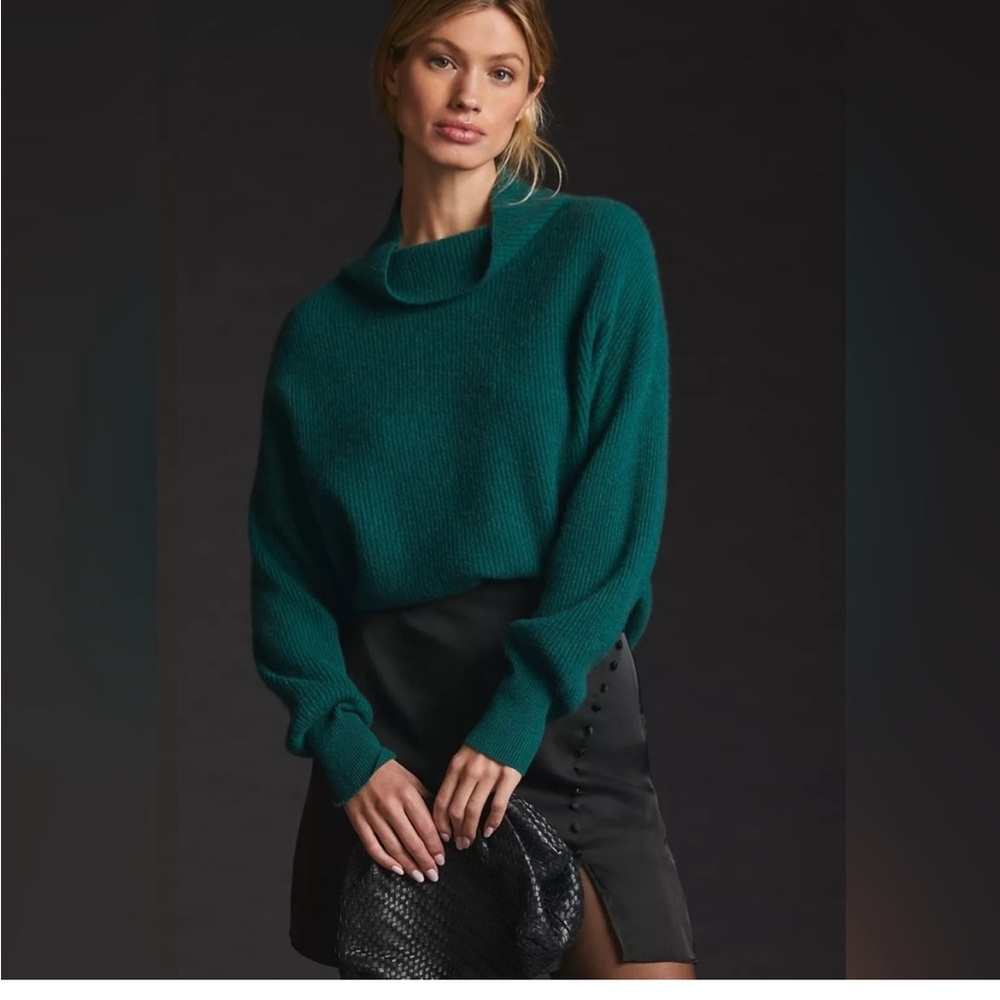 Pilcro Teal Cowl Neck Sweater